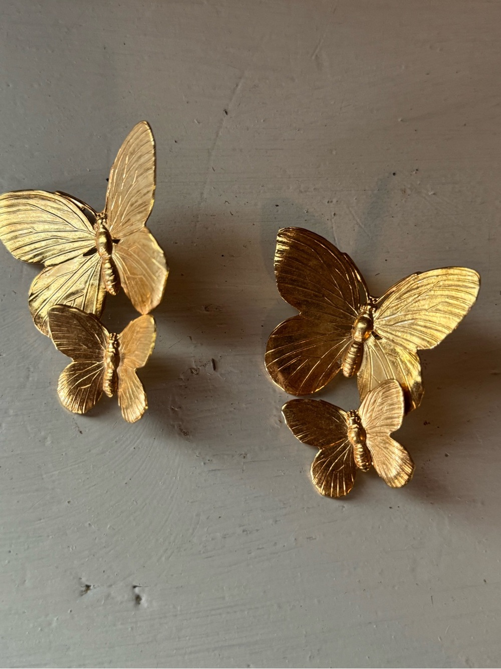Jennifer Behr Gold Double Papillon Butterfly Earrings - Picture 4 of 7